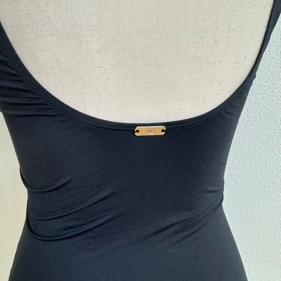 Lauren Ralph Lauren Black Beach Club Solid Ruffle Tankini Top Women’s Small NWT - Picture 6 of 8